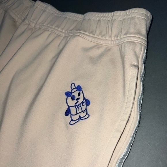 Allover Panda Heart Embroidered Character Rayon Pinstripe Sweatpants 🐼 🎩 - Picture 11 of 16